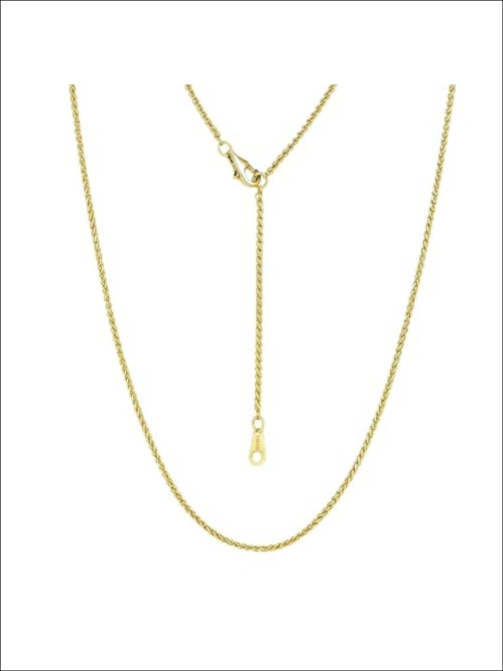 14K Gold Filled Chain Necklace 20in Wheat Cable Rope Lobster Clasp Women